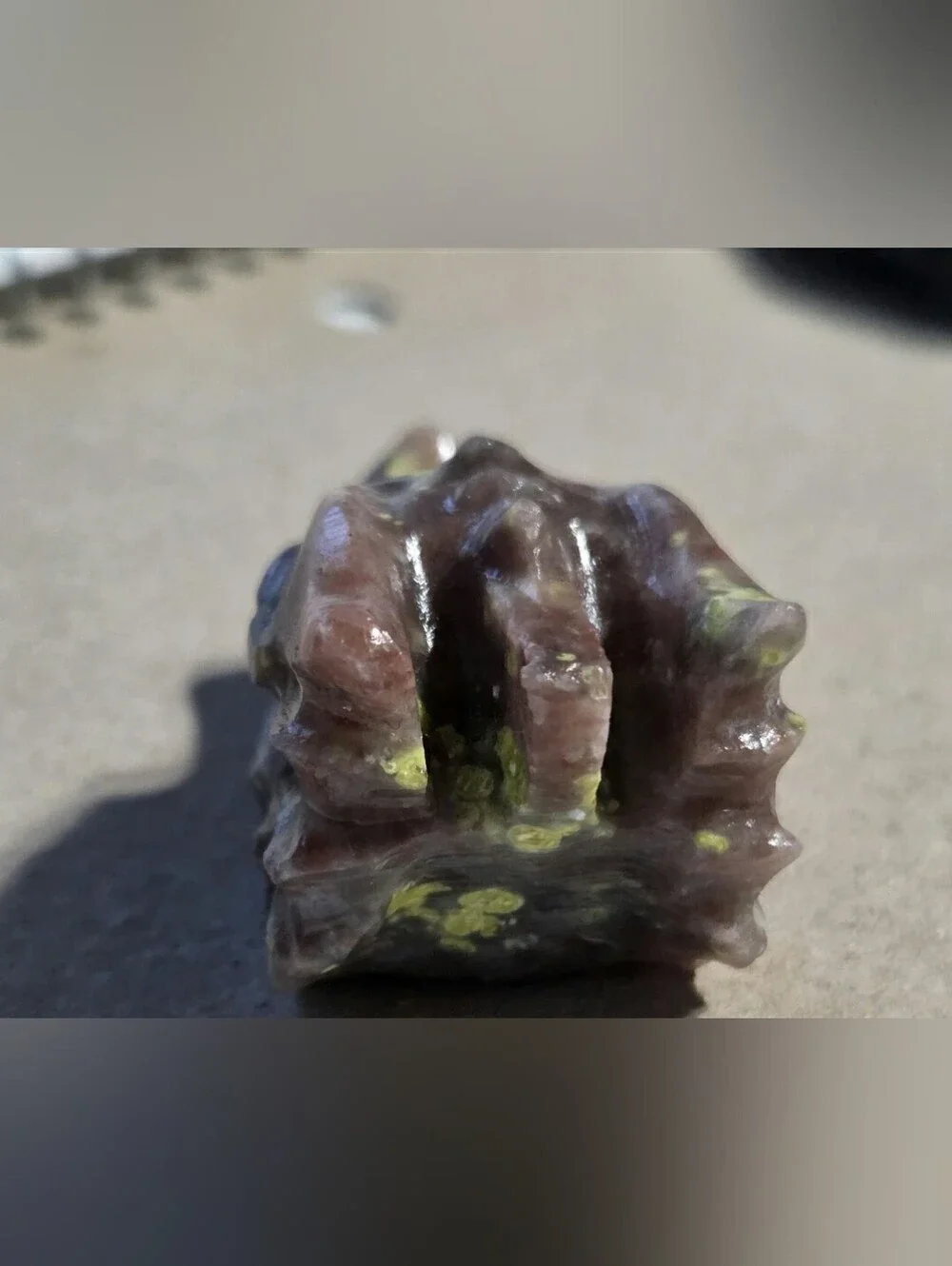 Detailed Plum Blossom Jasper/Peach Blossom Jasper Crystal Carved Dragon Head